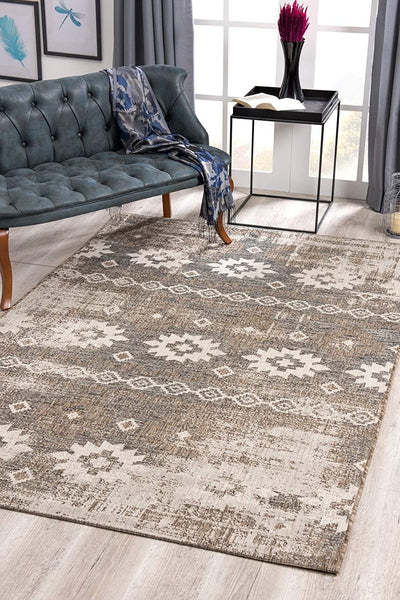 3’ x 10’ Beige Boho Chic Runner Rug