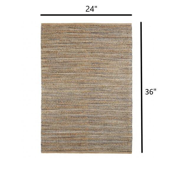 2’ x 3’ Navy and Tan Interwoven Scatter Rug