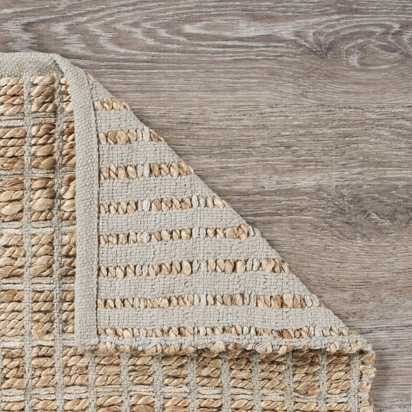 2’ x 3’ Tan and Gray Detailed Grid Scatter Rug