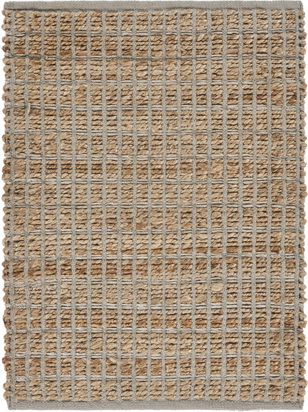 2’ x 3’ Tan and Gray Detailed Grid Scatter Rug