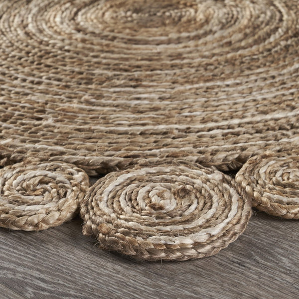 Bleached and Natural Spiral Boutique Jute Rug