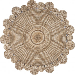 Bleached and Natural Spiral Boutique Jute Rug