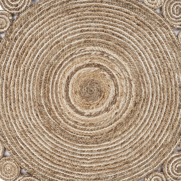 Bleached and Natural Spiral Boutique Jute Rug