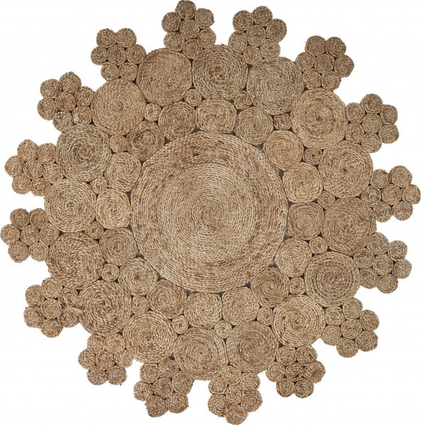 Dazzling Concentric Natural Boutique Jute Rug