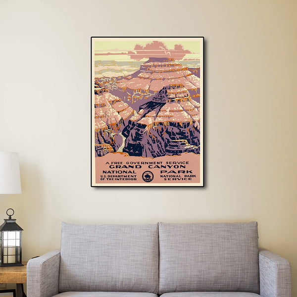 36" x 48" Grand Canyon c1938 Vintage Travel Poster Wall Art