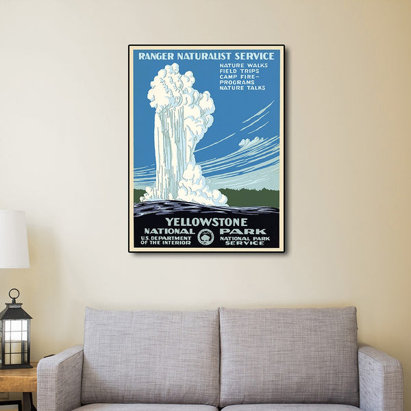 24" x 32" Yellowstone National Park c1938 Vintage Travel Poster Wall Art