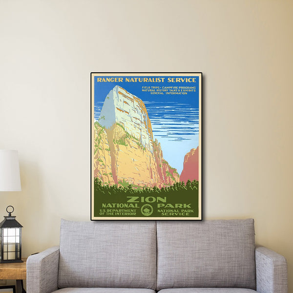 24" x 32" Zion National Park c1938 Vintage Travel Poster Wall Art