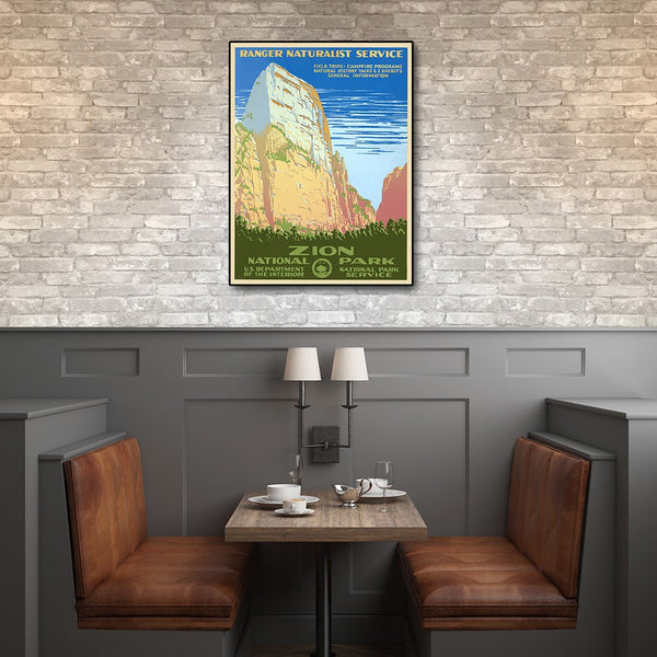 24" x 32" Zion National Park c1938 Vintage Travel Poster Wall Art