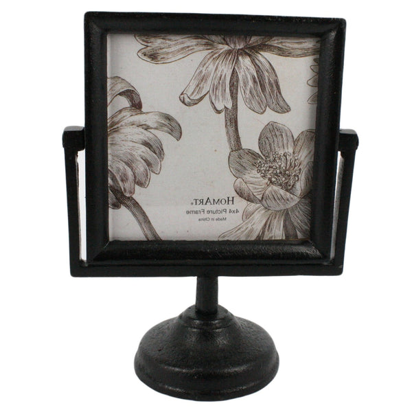 4x4 Petite Black Metal Pedestal Frame