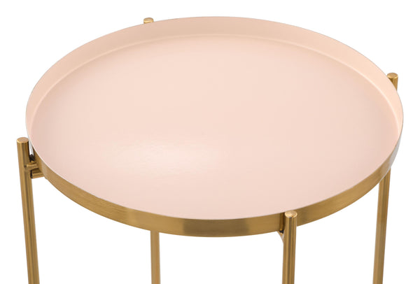 Two Level White and Gold Side Table