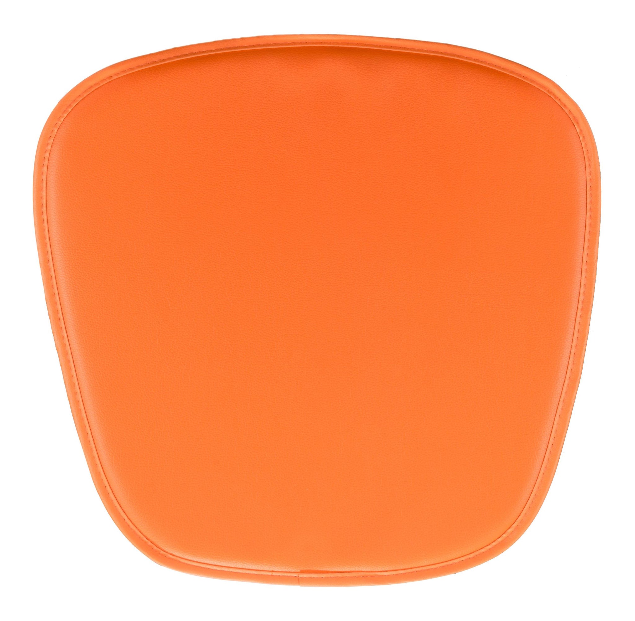 Orange Faux Leather Cushion Chair Pad