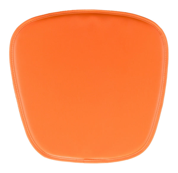 Orange Faux Leather Cushion Chair Pad