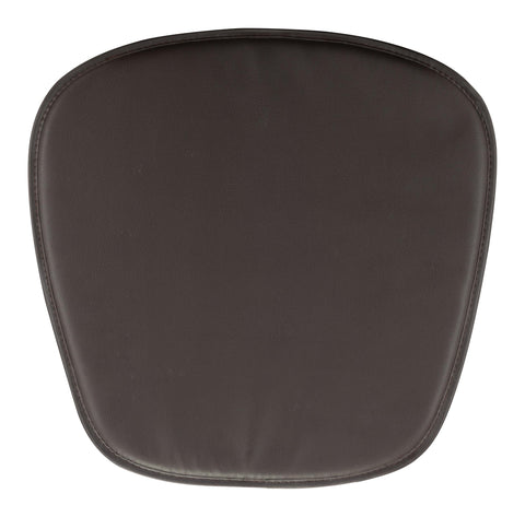 Brown Faux Leather Cushion Chair Pad