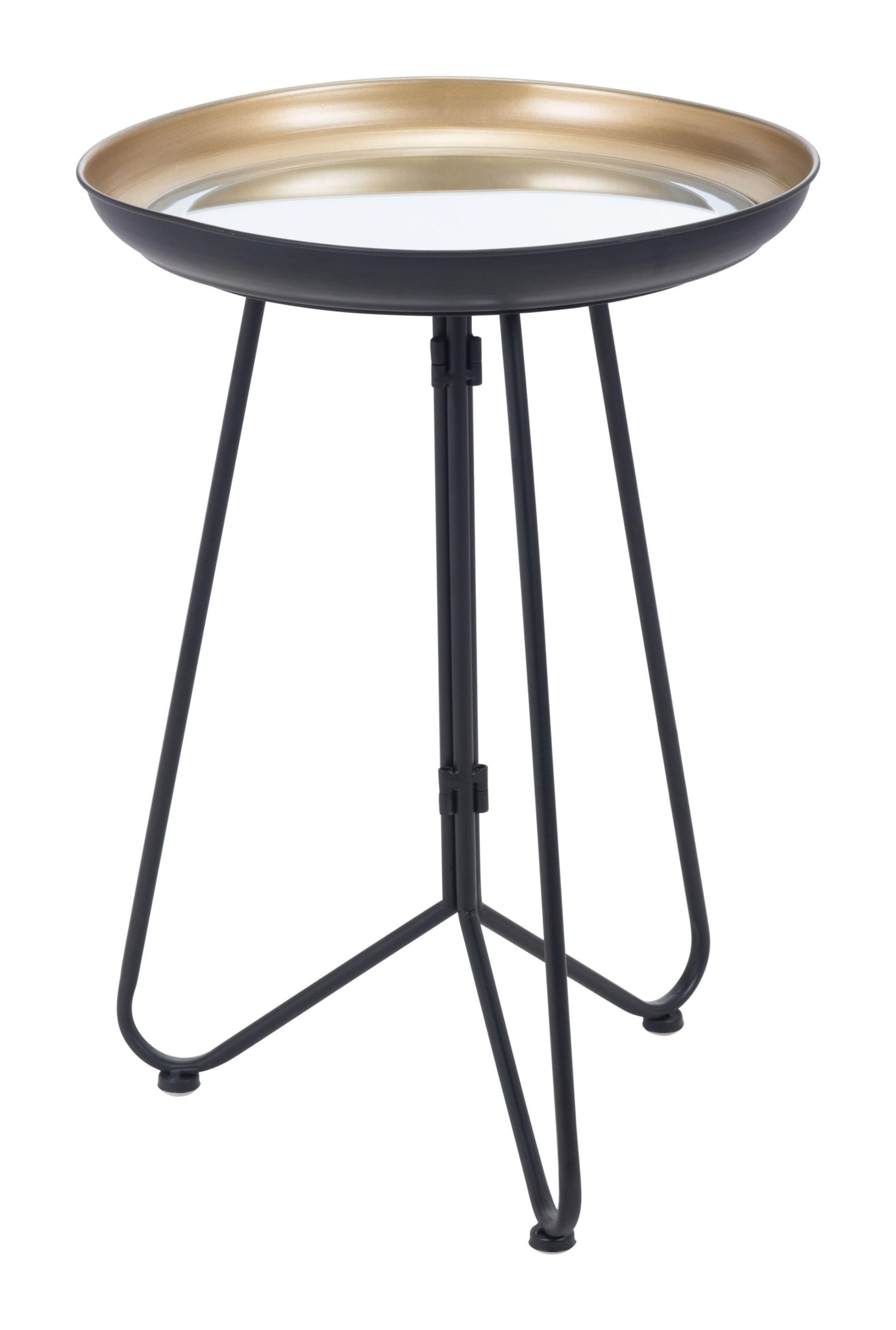 Black and Gold Steel Accent Table