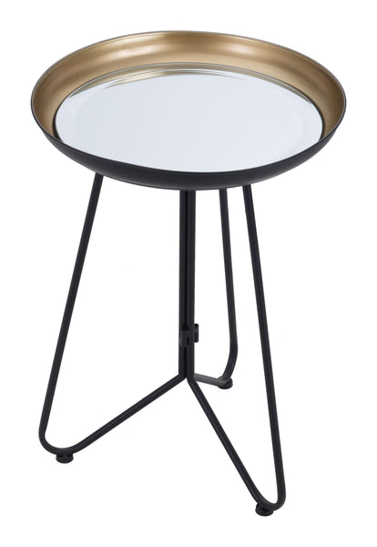 Black and Gold Steel Accent Table