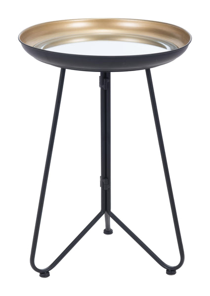 Black and Gold Steel Accent Table