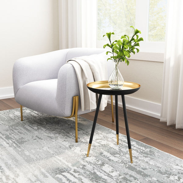 Petite Black and Gold Steel Accent Table