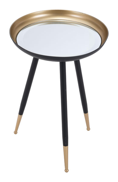 Petite Black and Gold Steel Accent Table