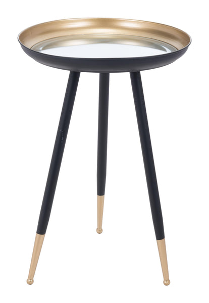 Petite Black and Gold Steel Accent Table