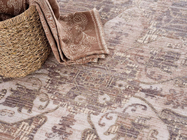 2’ x 4’ Beige Classic Medallion Area Rug