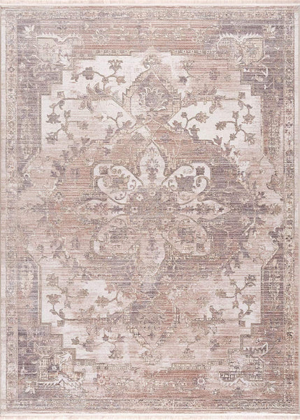 2’ x 4’ Beige Classic Medallion Area Rug