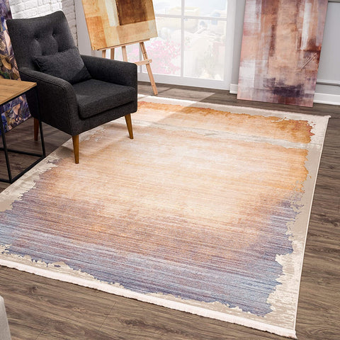 4’ x 6’ Beige Faded Sunset Area Rug