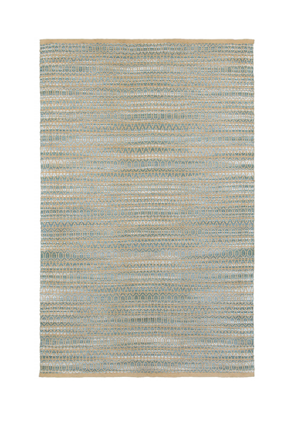 5’ x 8’ Tan and Seafoam Striated Area Rug