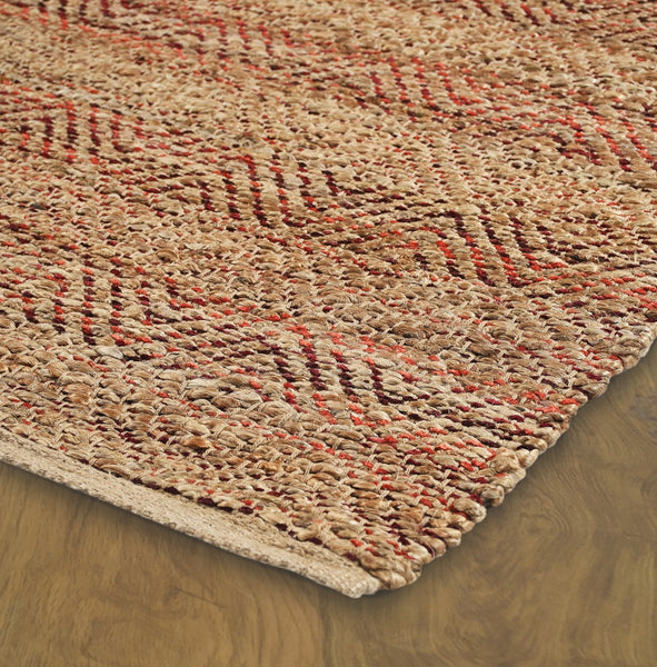 5’ x 8’ Burgundy and Tan Ombre Area Rug