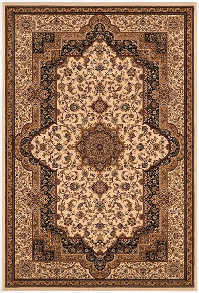 4’ x 6’ Cream and Black Decorative Area Rug