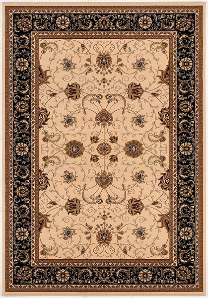 2’ x 4’ Cream and Black Decorative Area Rug