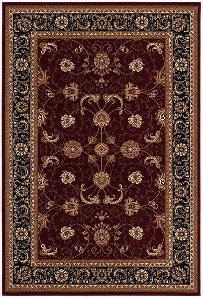 2’ x 4’ Red and Black Ornamental Area Rug