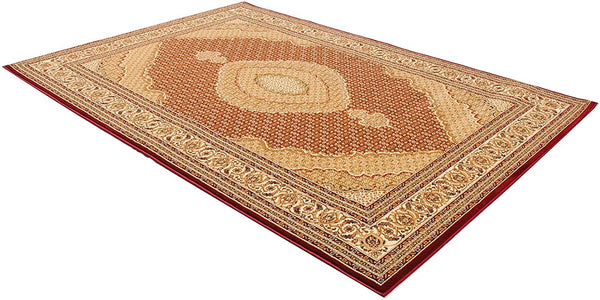 2’ x 4’ Red and Beige Medallion Area Rug