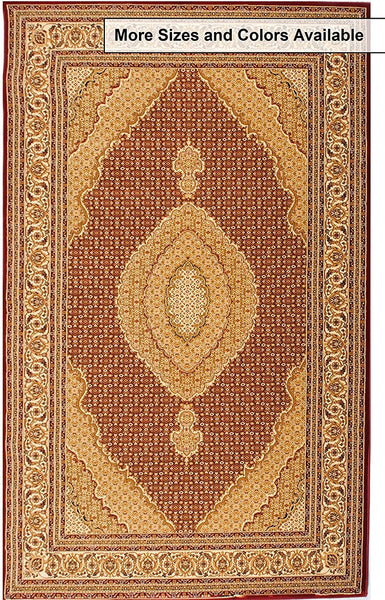 2’ x 4’ Red and Beige Medallion Area Rug