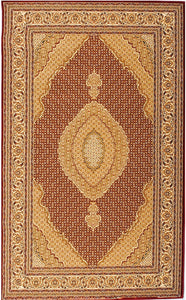 2’ x 4’ Red and Beige Medallion Area Rug