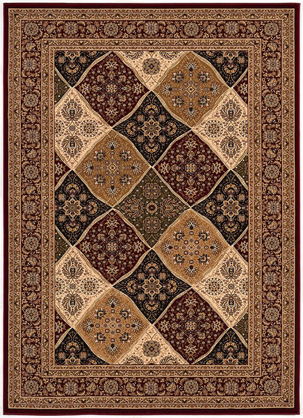 2’ x 4’ Red Decorative Diamonds Area Rug