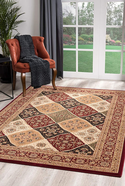 3’ x 5’ Red Decorative Diamonds Area Rug