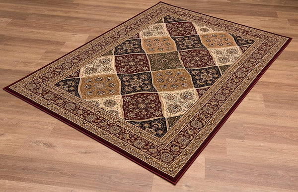 3’ x 5’ Red Decorative Diamonds Area Rug