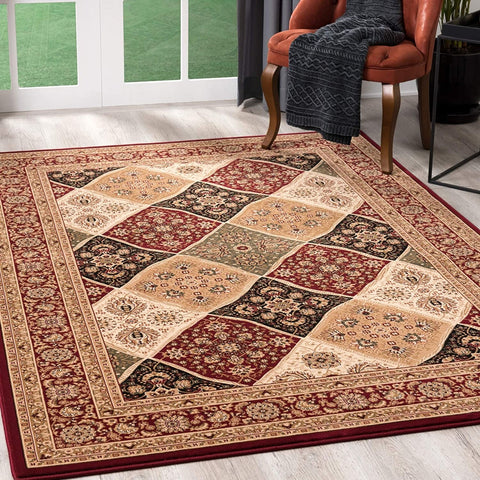 3’ x 5’ Red Decorative Diamonds Area Rug