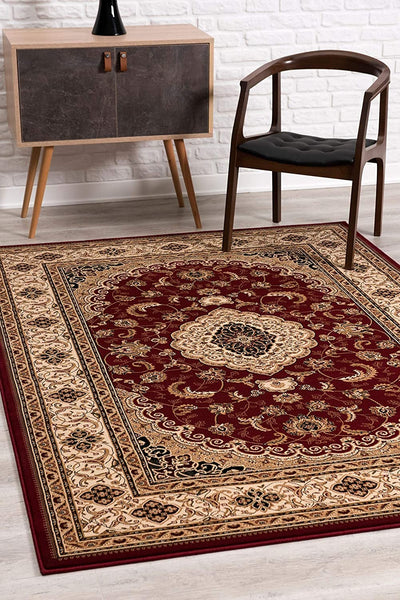 4’ x 6’ Red Floral Medallion Area Rug