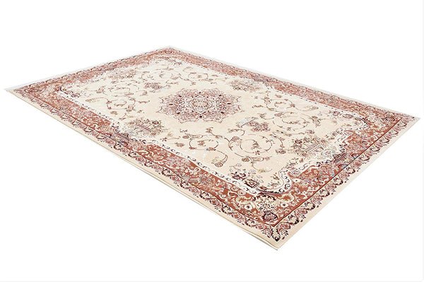 4’ x 6’ Cream Rose Traditional Pattern Area Rug