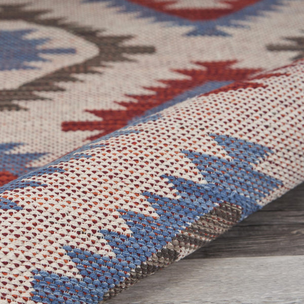 3’ x 5’ Red and Blue Geometric Diamonds Area Rug