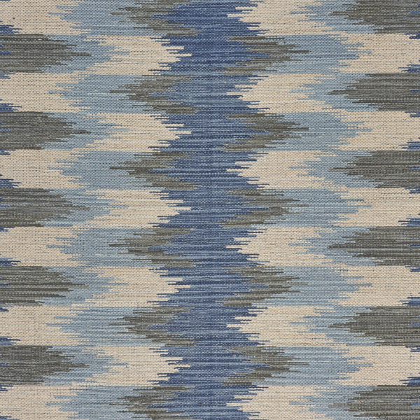 3’ x 5’ Blue and Cream Ikat Pattern Area Rug