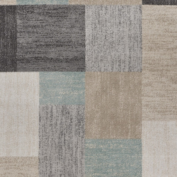 5’ x 7’ Beige and Black Modern Blocks Area Rug