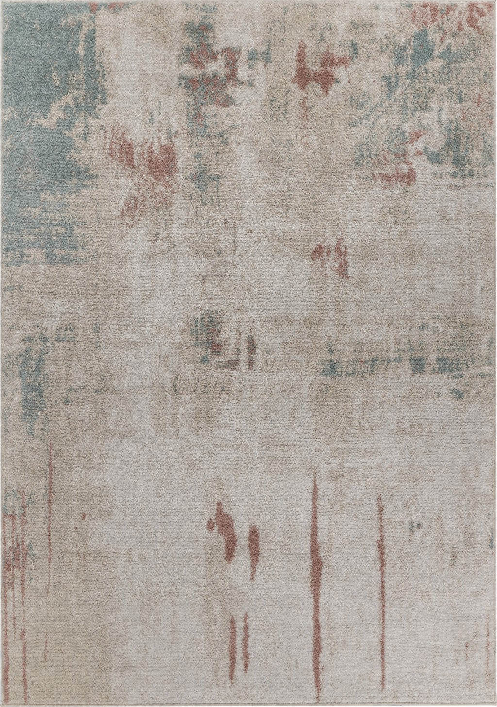 5’ x 7’ Tan Abstract Watercolor Area Rug