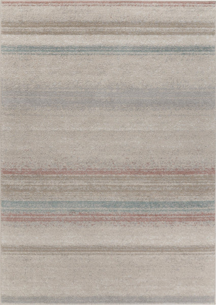 5’ x 7’ Beige Abstract Striped Area Rug