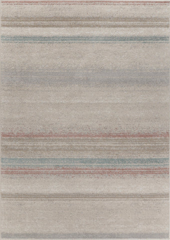 8’ x 9’ Beige Abstract Striped Area Rug