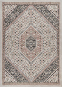 5’ x 7’ Gray and Blush Traditional Area Rug