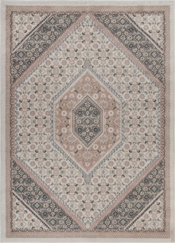 5’ x 7’ Gray and Blush Traditional Area Rug