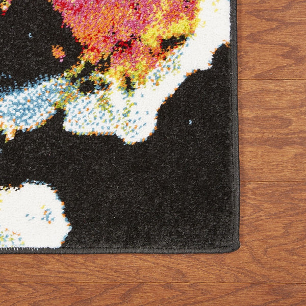 5’ x 7’ Black Abstract Explosion Area Rug