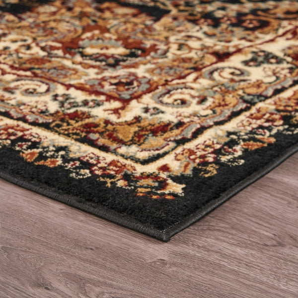 7’ x 9’ Black Royal Medallion Area Rug